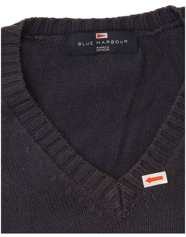 Marks & Spencer Suéter con Cuello en V Blue Harbor para Hombre Azul Marino Mediano