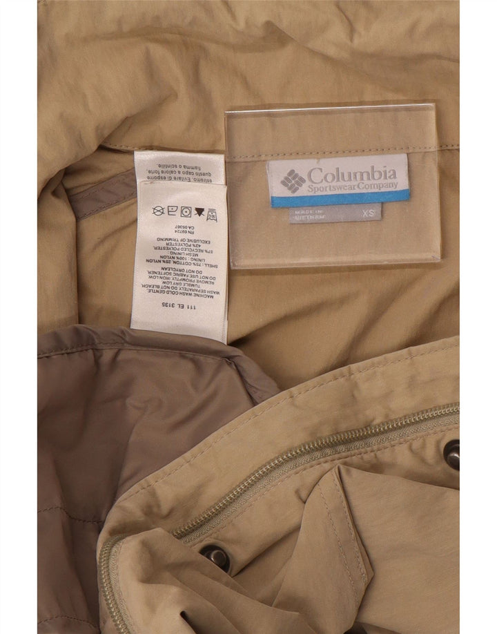 COLUMBIA Chaqueta bomber con capucha para mujer UK 6 XS Algodón beige