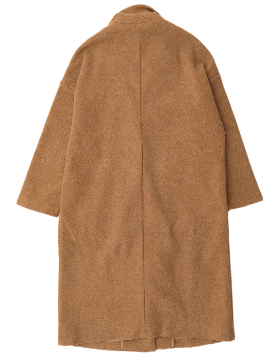 Zara Mujer Abrigo Extragrande UK 10 Pequeño Poliéster Beige