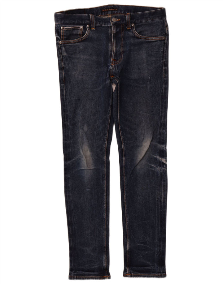 NUDIE JEANS Vaqueros pitillo para hombre W32 L32 Algodón azul