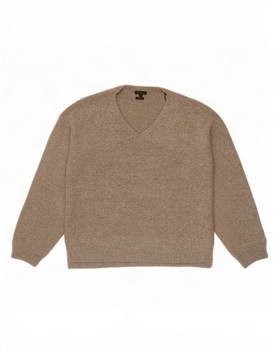 Jersey Massimo Dutti Hombre Cuello Pico Poliamida Beige Medio
