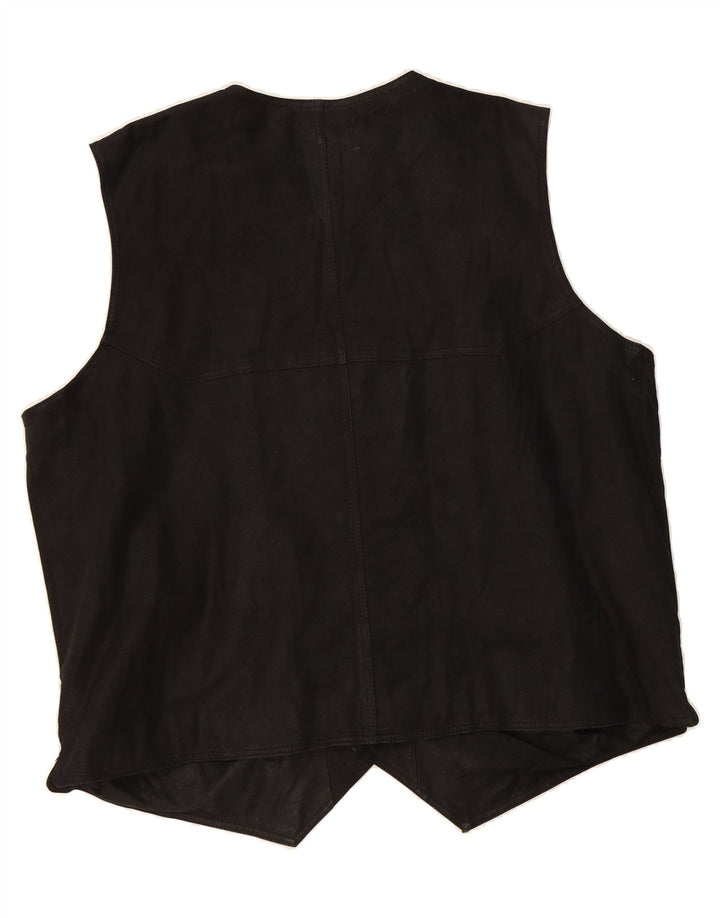 VINTAGE Mens Suede Waistcoat IT 48 Medium Black Leather Vintage Vintage and Second-Hand Vintage from Messina Hembry 