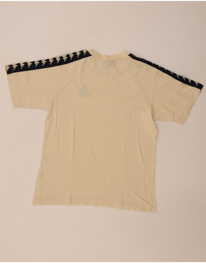KAPPA Hombre Camiseta Gráfica Top Small Beige Colorblock Algodón