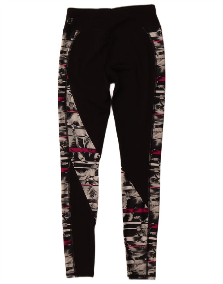 PUMA Womens Graphic Leggings UK 8 Small Black Polyester