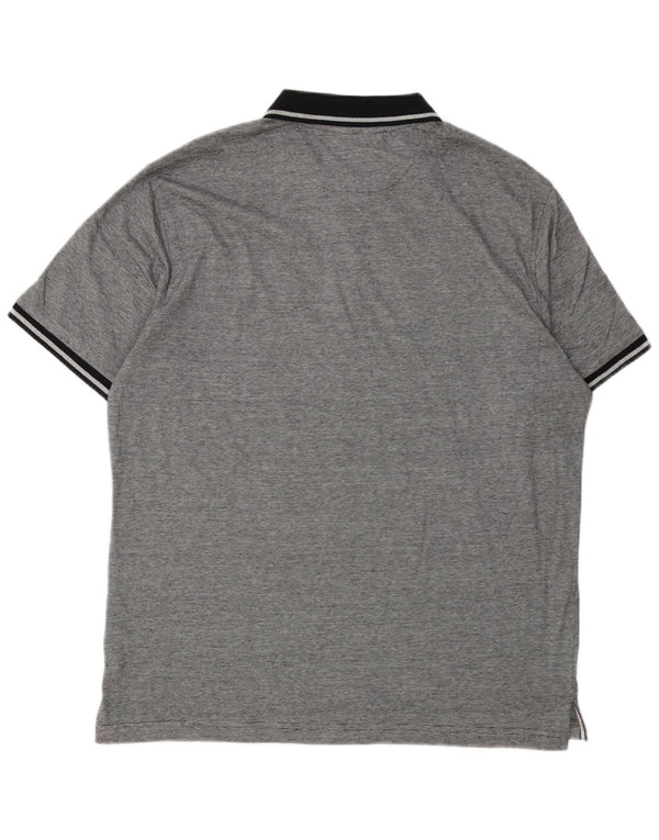 Pierre Cardin Polo de corte regular para hombre de algodón gris a rayas grandes