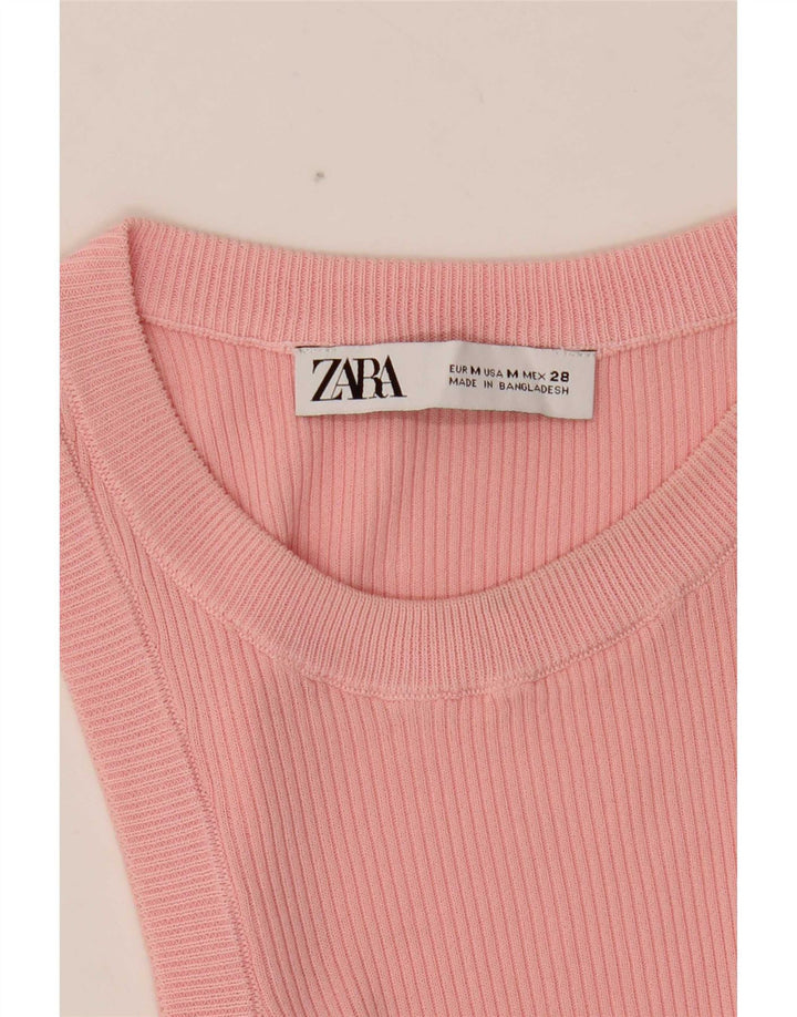 Zara Mujer Chaleco Top UK 42 Medio Rosa