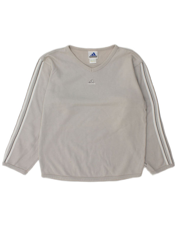 Adidas - Sudadera extragrande para mujer, talla 10, algodón gris pequeño