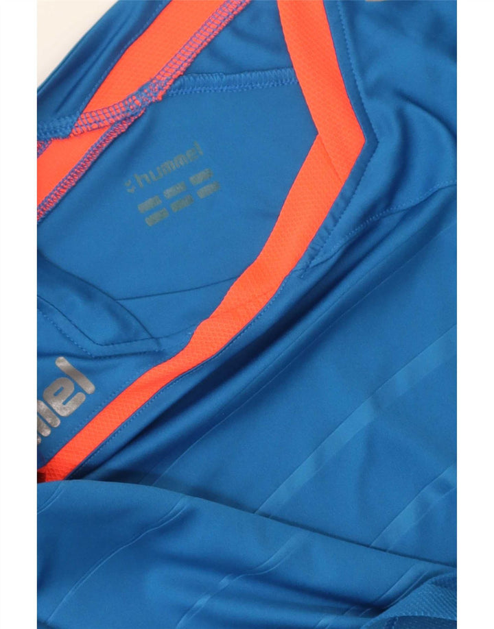 Hummel - Camiseta gráfica para hombre, talla grande, color azul a rayas