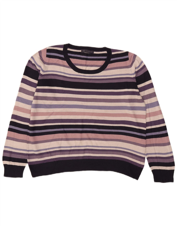 Marks & Spencer Jersey con cuello barco para mujer, talla 40, talla grande, multicolor