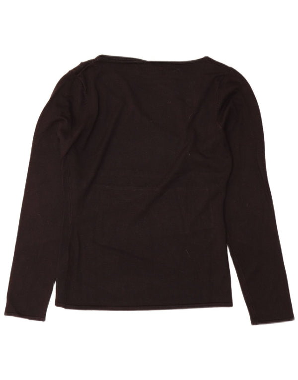 Guess Suéter gráfico con cuello barco para mujer UK 44 Large Viscosa negra