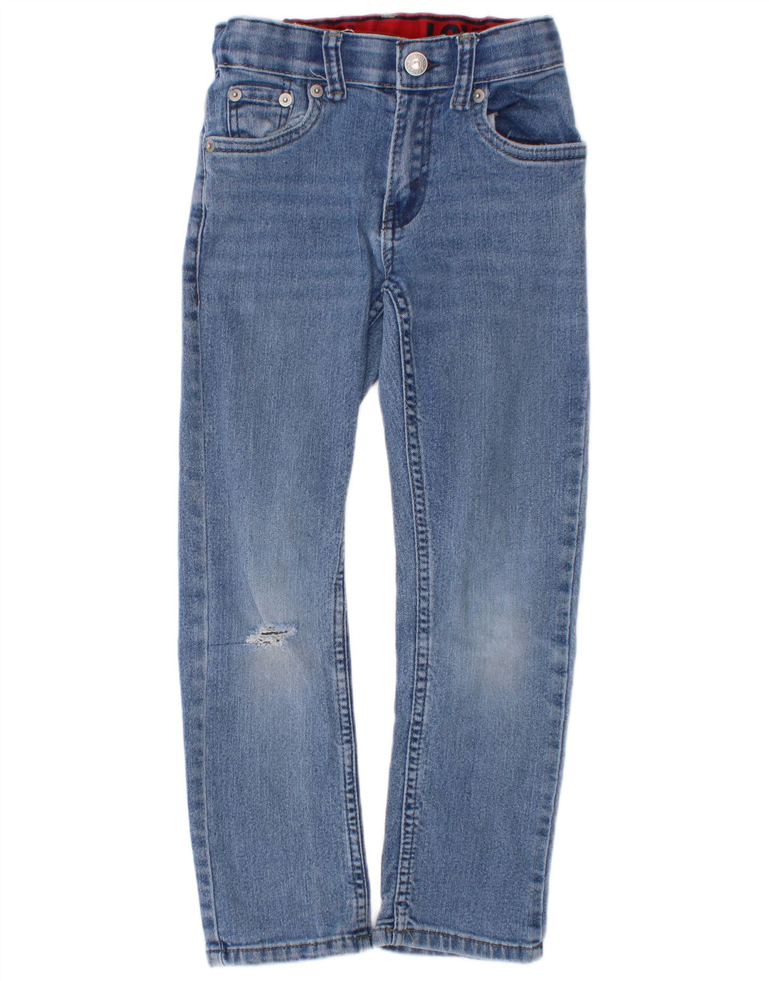 Levi's Vaqueros rectos desgastados para niños 6-7 años W22 L21 Algodón azul