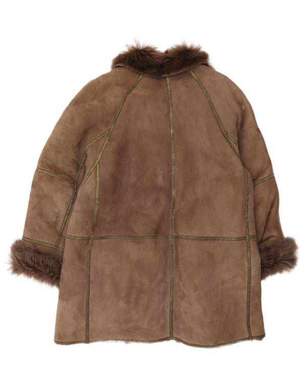 Vintage mujer oversize shearling abrigo IT 44 Medium Brown Shearling