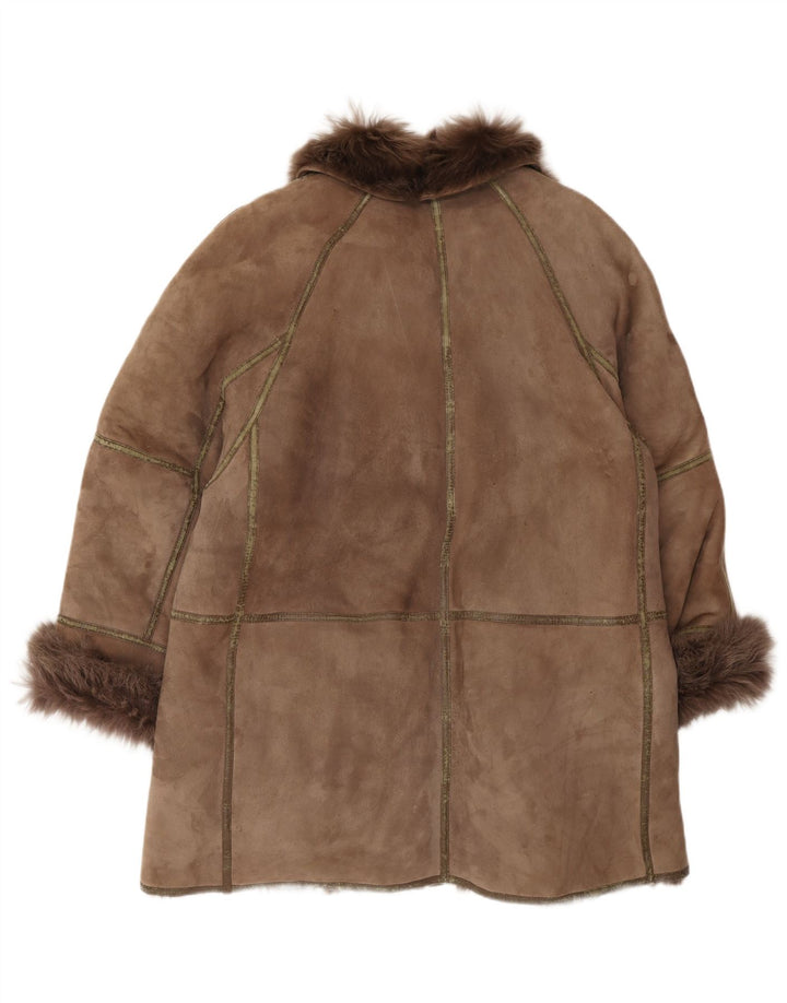 Vintage mujer oversize shearling abrigo IT 44 Medium Brown Shearling