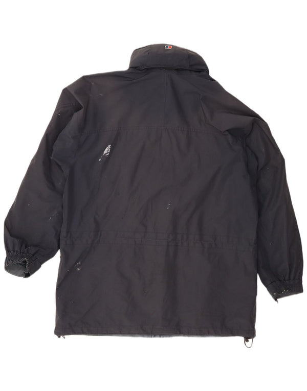 Berghaus Chaqueta impermeable con capucha para hombre UK 40 Large Nylon azul marino