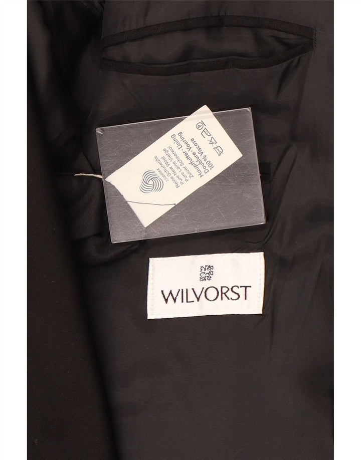 Wilvorst Chaqueta tipo blazer con 1 botón para hombre UK 42 XL Lana negra