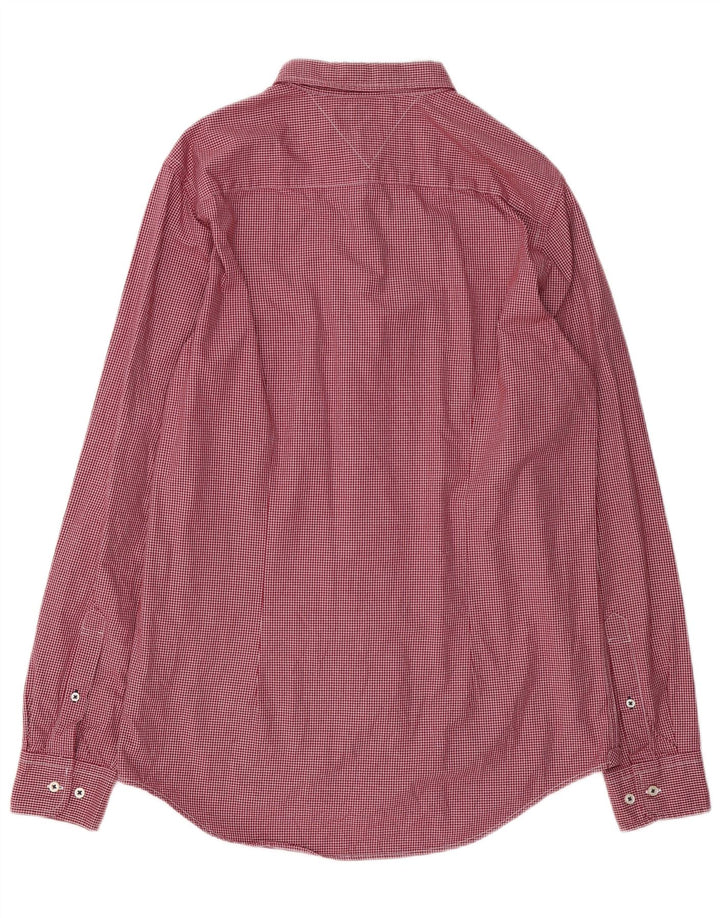 TOMMY HILFIGER Camisa ajustada de hombre de algodón a cuadros rojos grandes