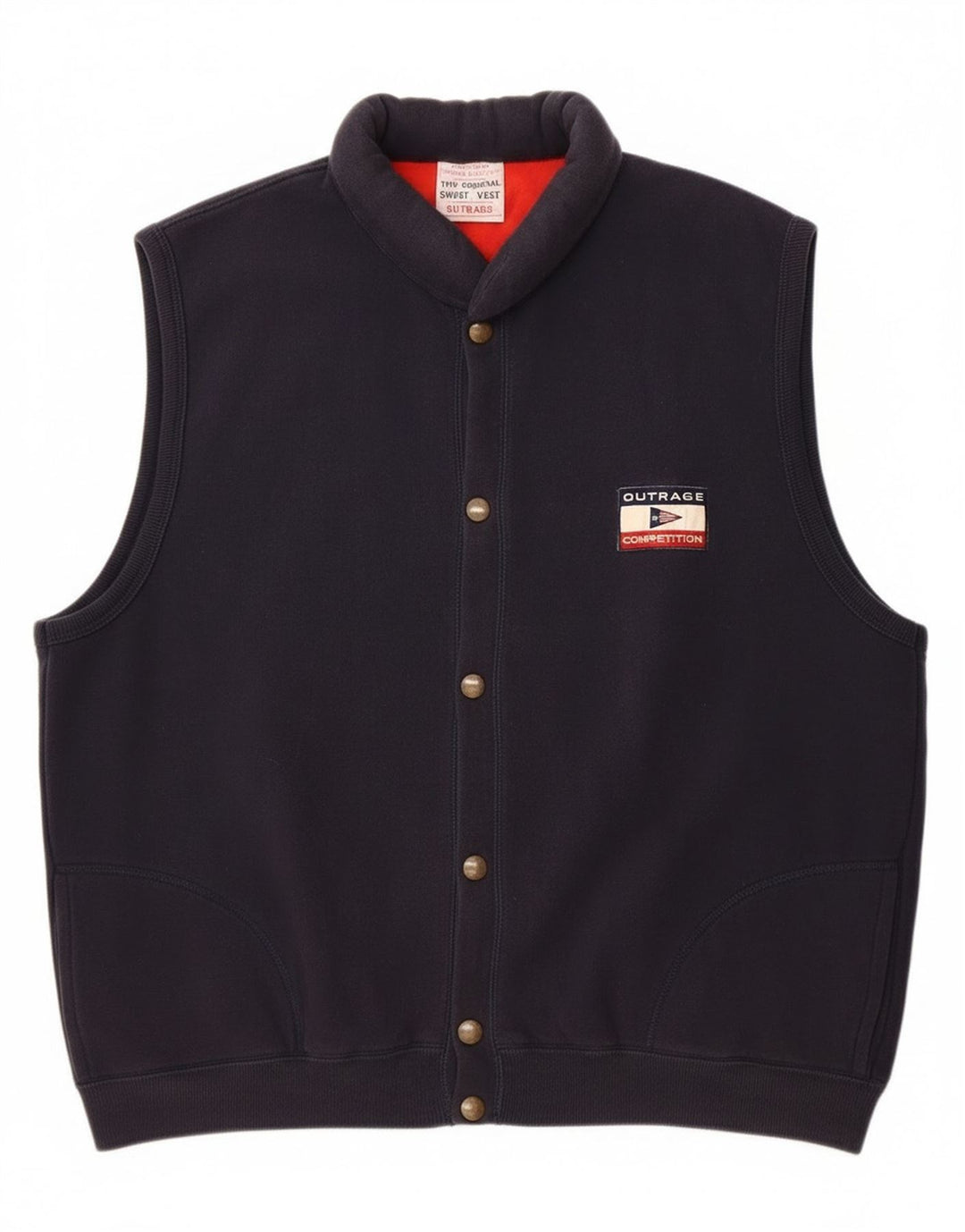 Outrage - Chaqueta de chándal sin mangas para hombre, talla 2XL, algodón azul marino