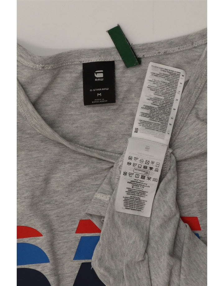 G-STAR Camiseta gráfica para hombre Top de algodón moteado en gris medio