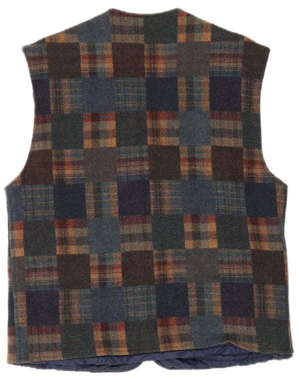 Chaleco vintage para hombre IT 48 Lana mediana a cuadros multicolor