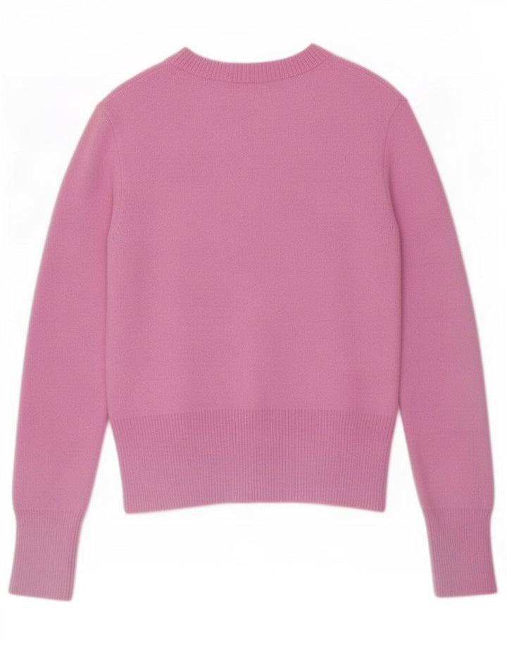Zara Mujer Cárdigan Suéter UK 42 Medio Rosa Poliamida