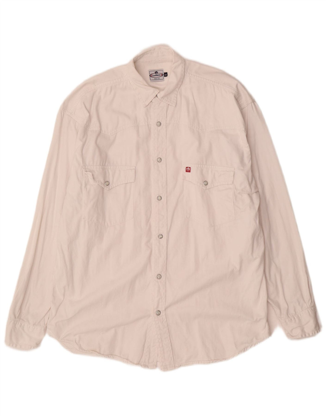Camisa vaquera vintage para hombre Algodón blanco medio
