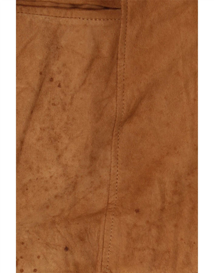 Anfor Chaqueta Blazer de Ante con 2 Botones para Mujer IT 52 2XL Cuero Beige