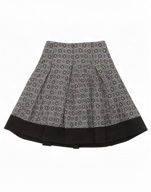 Reiss Falda acampanada para mujer UK 10 Small W30 Algodón geométrico verde