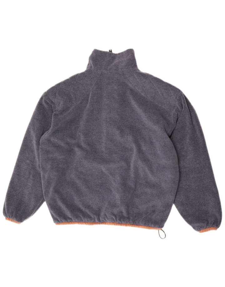 Vintage hombres oversize polar chaqueta reversible pequeña poliamida marrón