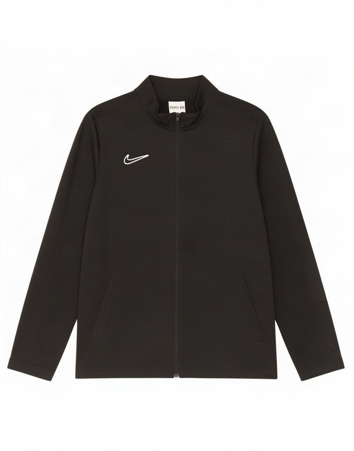 Nike Boys Dri Fit Chándal Top Chaqueta 12-13 años Grande Negro Poliéster