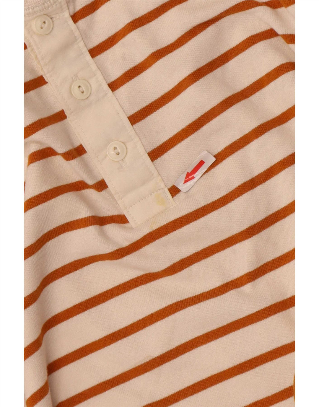 Gap Hombre Camiseta De Manga Larga De Algodón A Rayas Blanco Roto Mediano