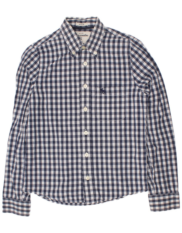 Abercrombie & Fitch Camisa musculosa para niños 10-11 años Mediana Azul Marino Vichy