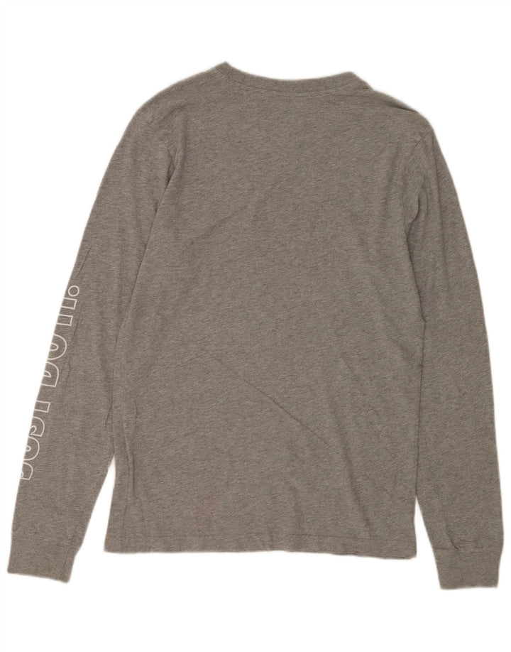 Nike Camiseta gráfica de manga larga para hombre, algodón moteado gris pequeño