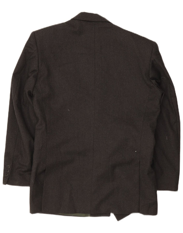 Vintage hombres doble pecho chaqueta blazer IT 46 pequeña lana negra