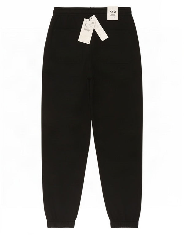 Zara Mujer Pantalones Joggers Pequeño W30 L27 Algodón Negro