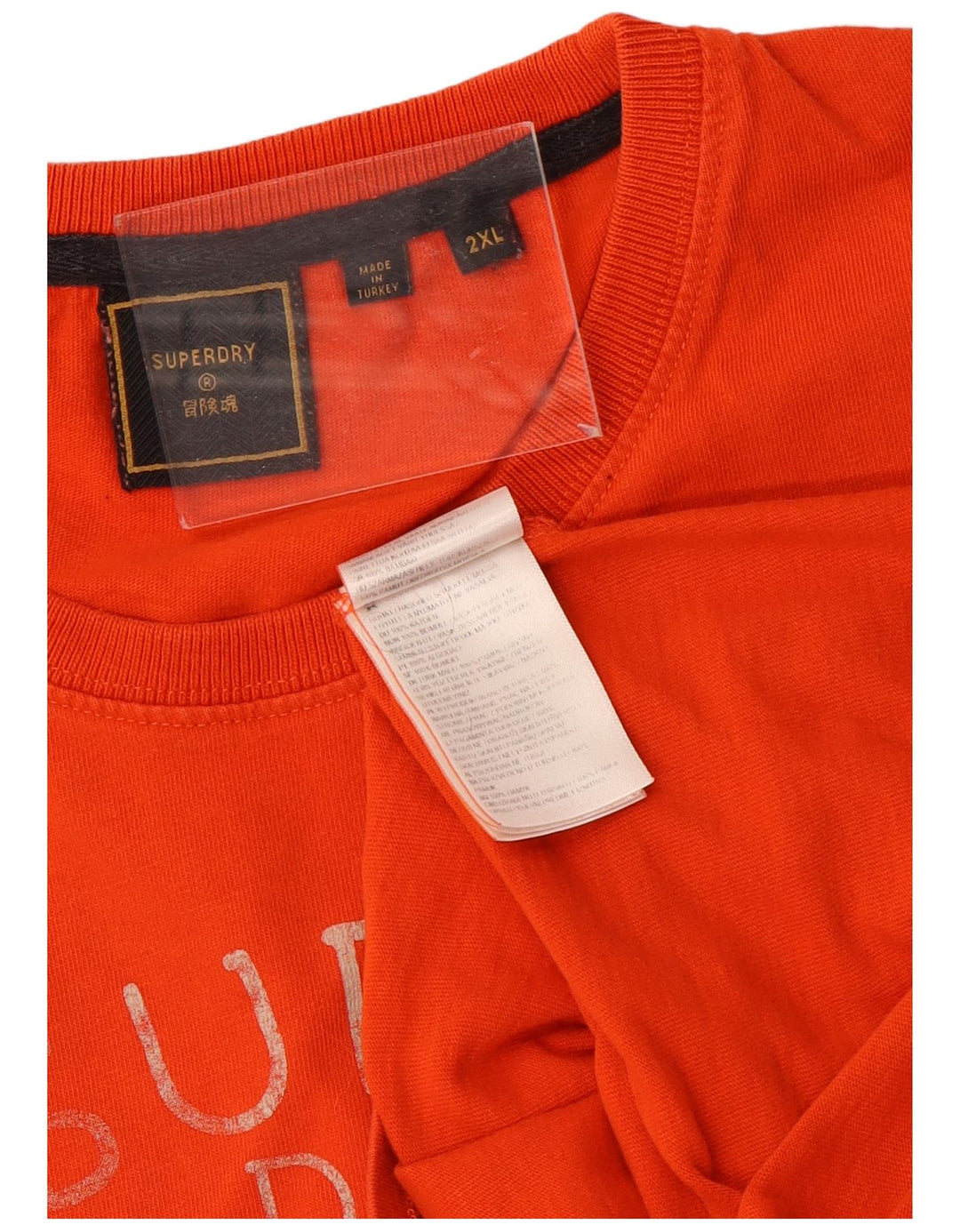 Superdry Camiseta gráfica para hombre Top 2XL Algodón naranja