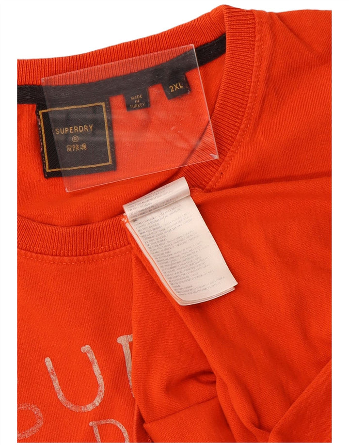 Superdry Camiseta gráfica para hombre Top 2XL Algodón naranja