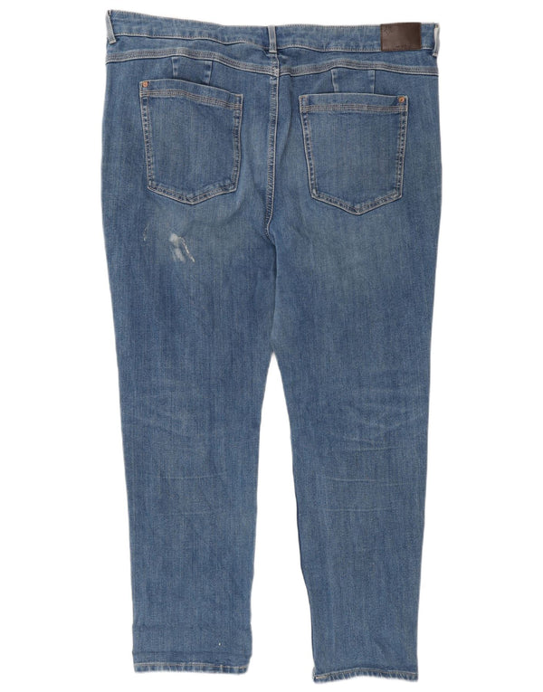 Marks & Spencer Vaqueros ajustados para mujer UK 20 2XL W38 L27 Algodón azul