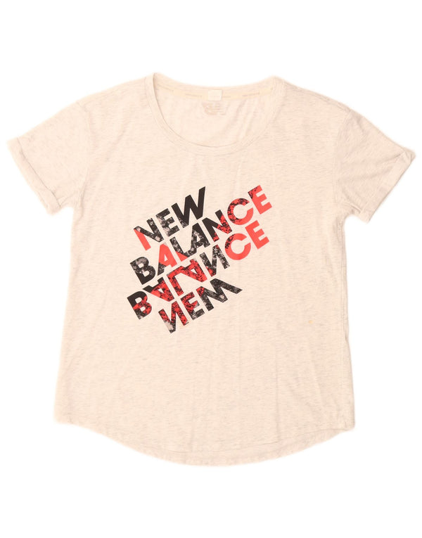 New Balance Camiseta gráfica para mujer Top UK 12 Medium Grey Flecked