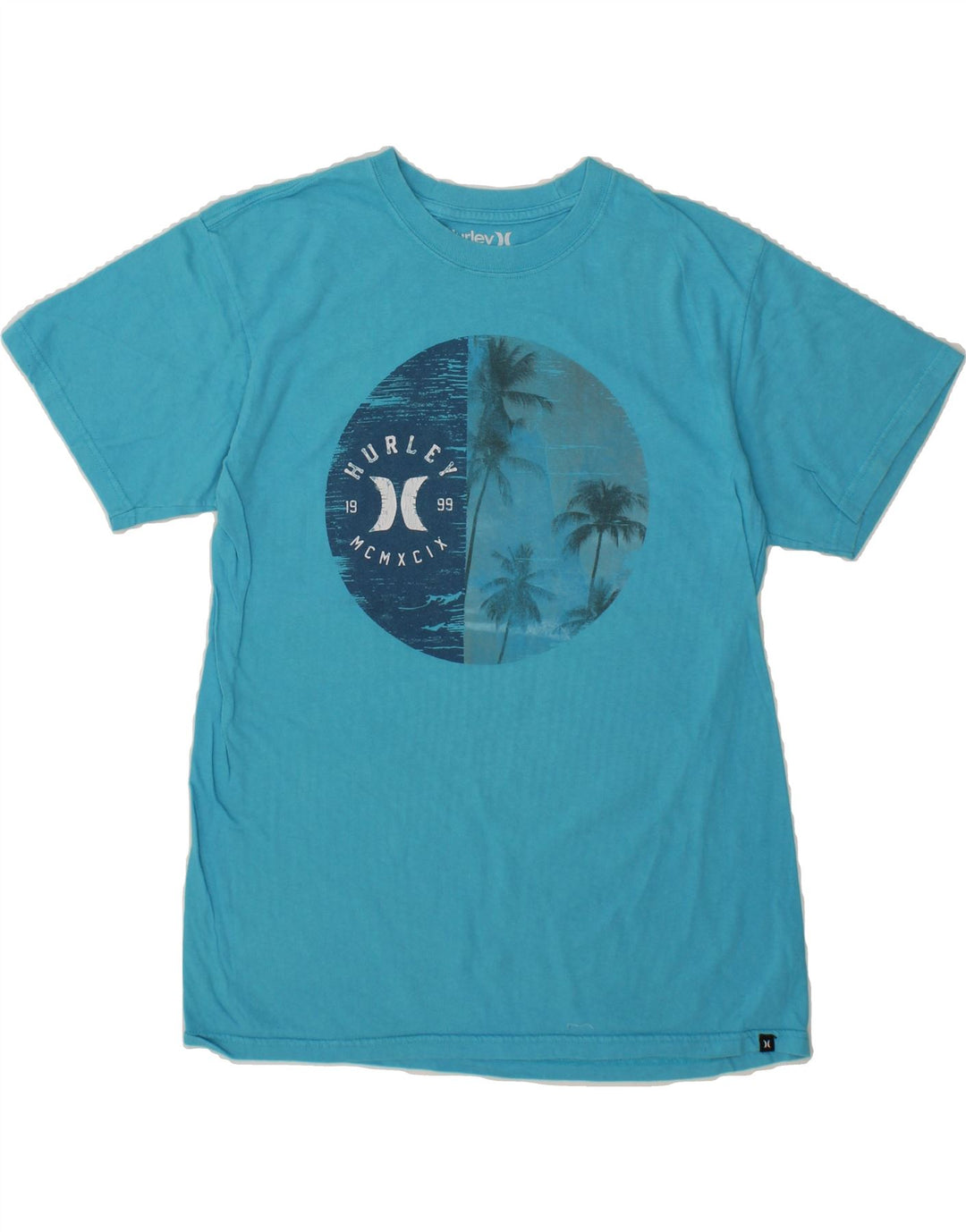 HURLEY Mens Graphic T-Shirt Top Medium Blue Cotton Vintage Hurley and Second-Hand Hurley from Messina Hembry 