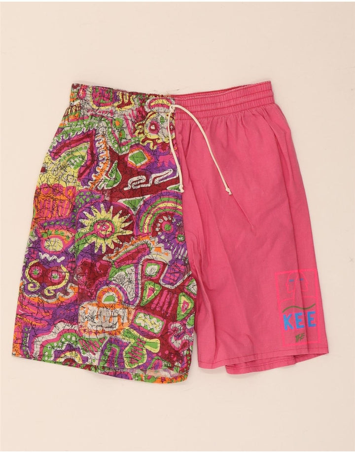 Vintage Hombre Bañador Shorts IT 48 Pequeño Algodón Rosa