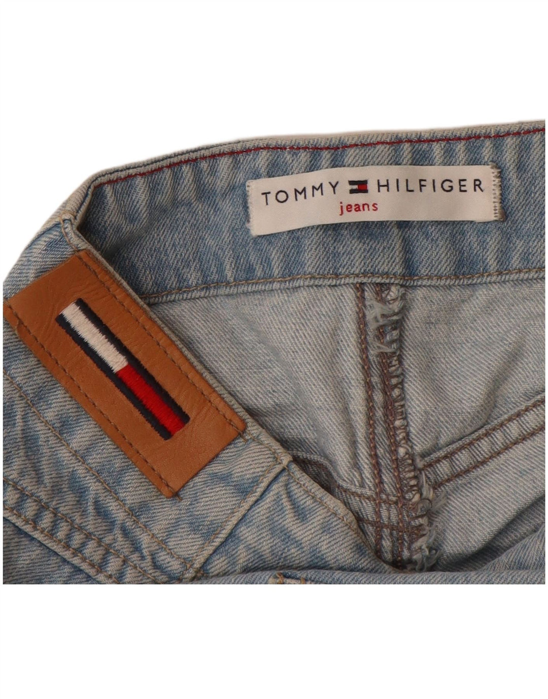 TOMMY HILFIGER Falda vaquera de cintura alta para mujer US 10 Grande W30 Algodón azul