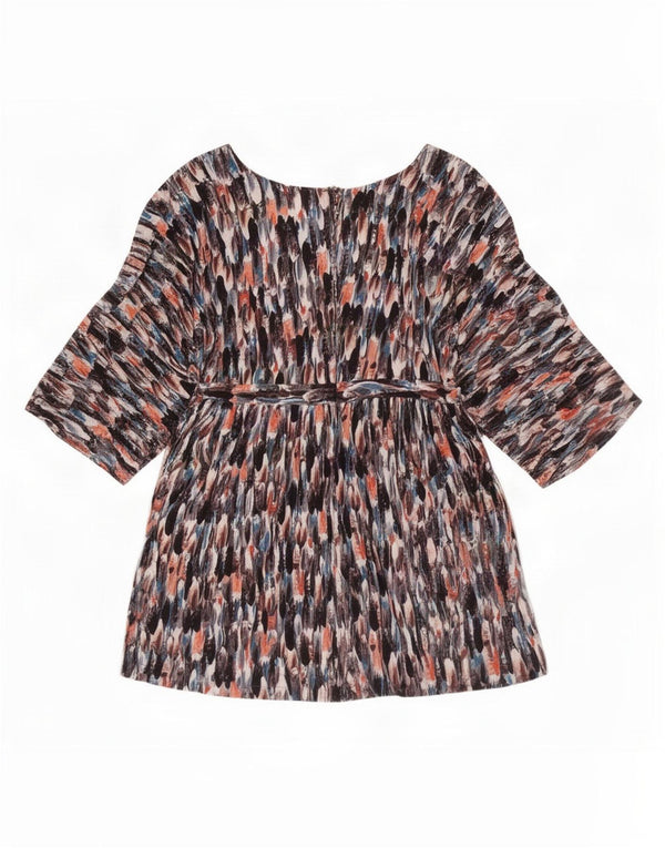 Zara Top tipo túnica con manga 3/4 y estampado abstracto para mujer, talla 40, talla grande, multicolor
