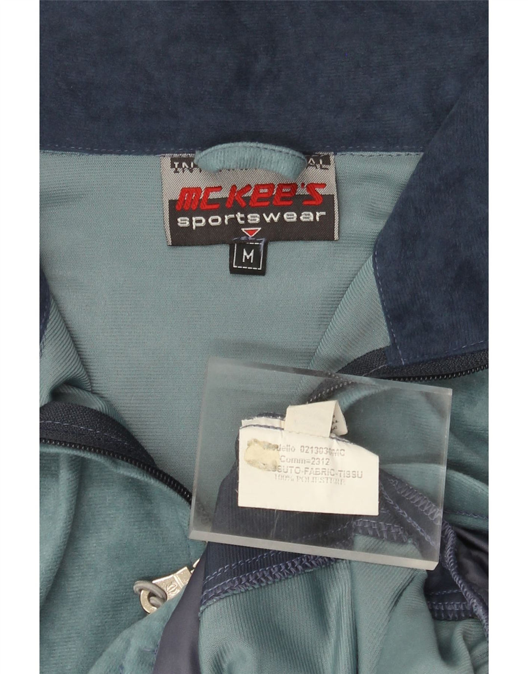 Mc Kees Hombre Chándal Top Chaqueta Poliéster Color Block Azul Medio