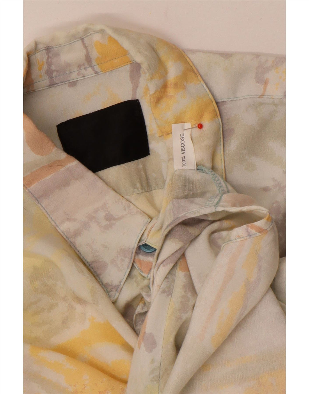 Vintage hombres patrón abstracto camisa de manga corta grande multicolor