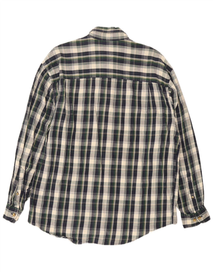 Eddie Bauer Camisa de franela para hombre Algodón a cuadros azul marino mediano