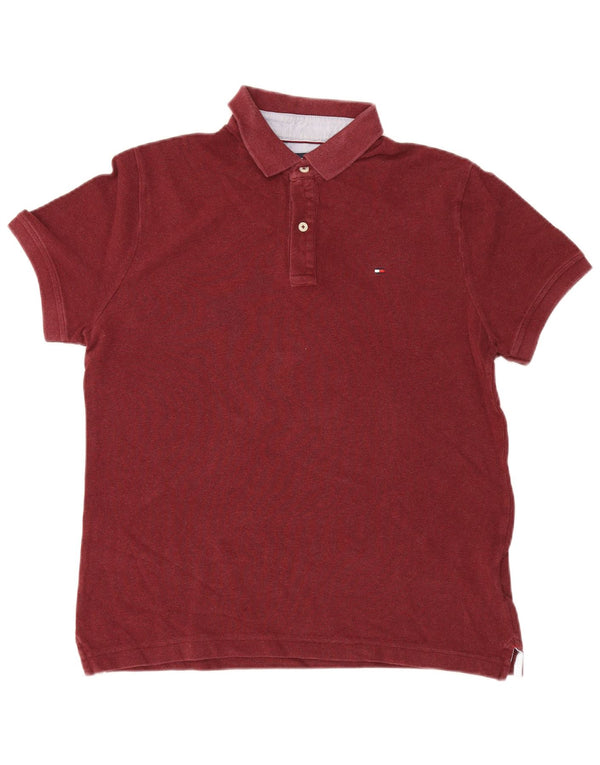 Polo Tommy Hilfiger Hombre Algodón Burdeos Medio