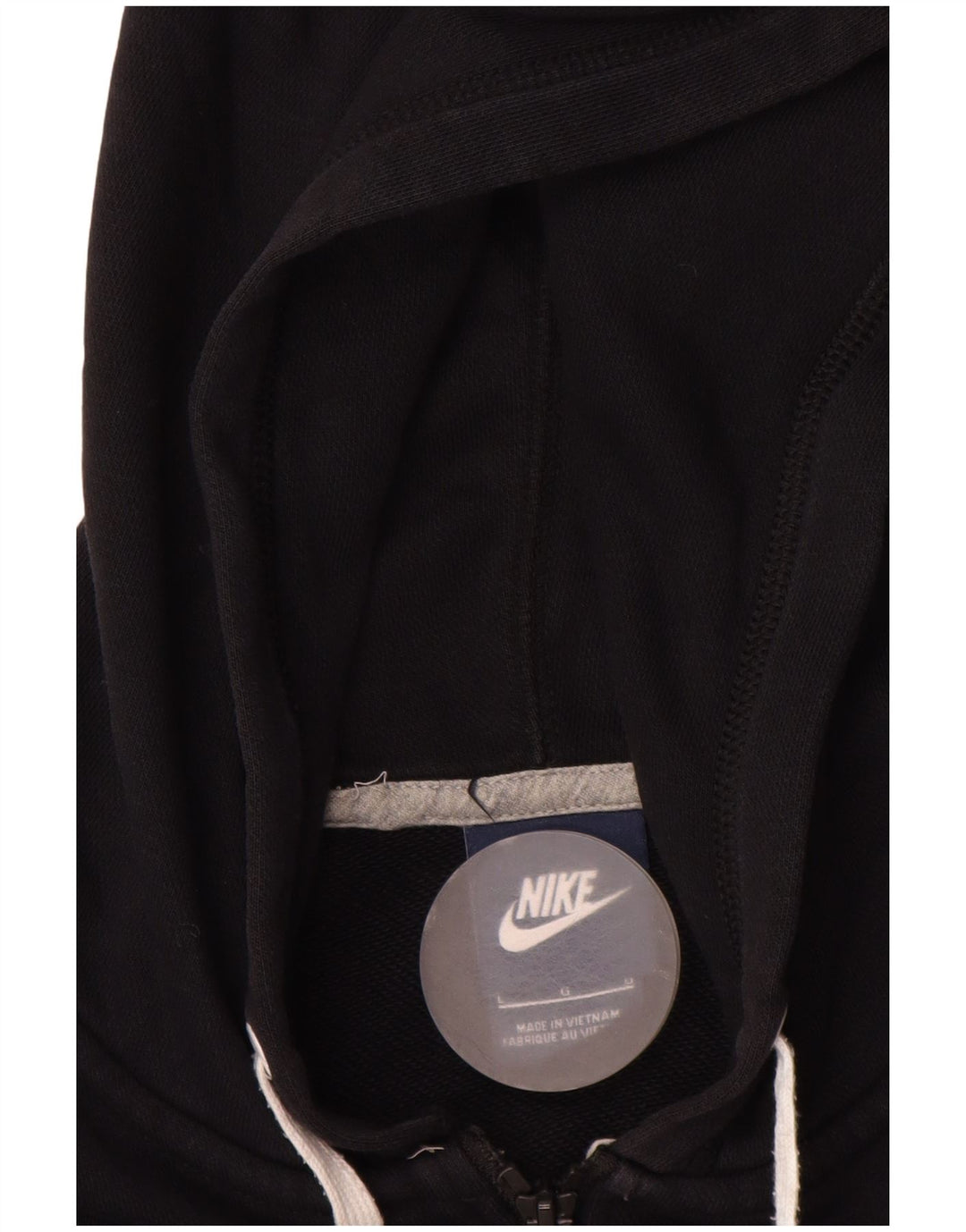 NIKE Sudadera con capucha y cremallera para mujer UK 46 Grande Algodón negro