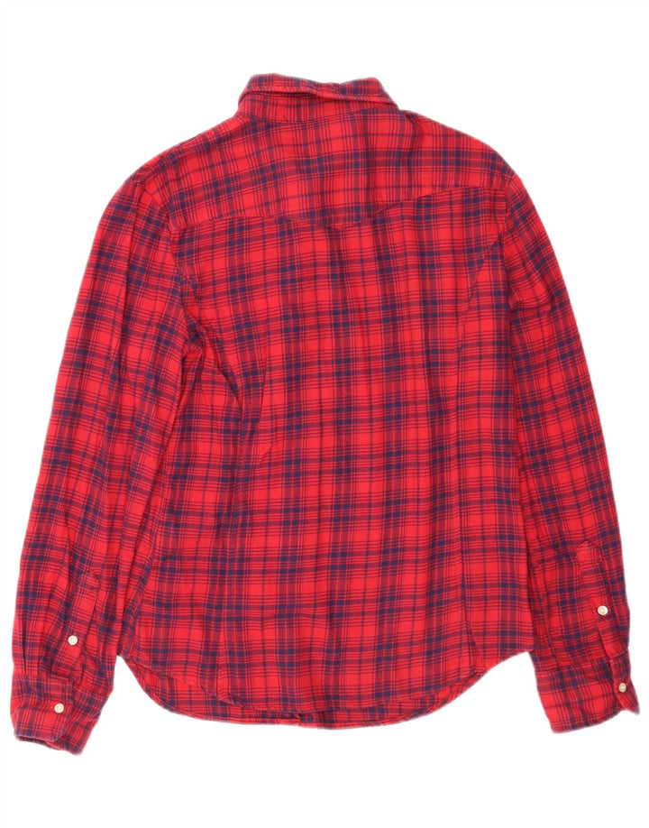 Levi's Camisa de franela para mujer UK 44 Algodón a cuadros rojos grandes