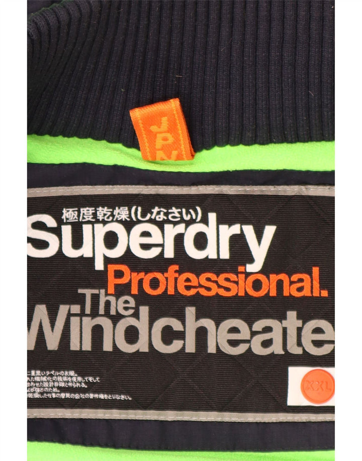 SUPERDRY Chaqueta cortavientos con capucha para hombre UK 44 2XL Azul marino