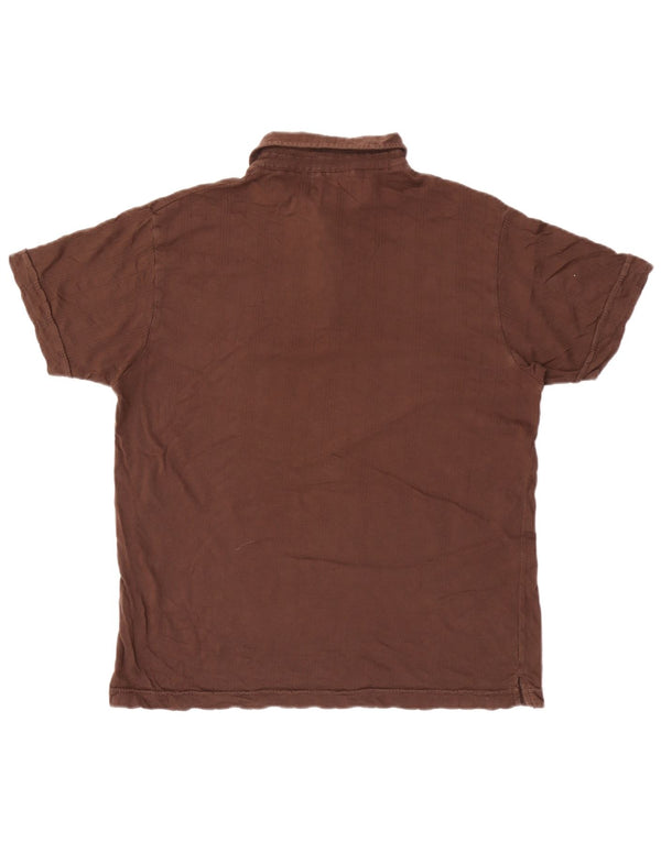 Marlboro Classics Polo para hombre grande marrón a rayas